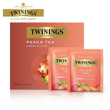 英国twinings川宁蜜桃果香红茶50片桃子水果茶冷泡茶袋泡茶茶叶