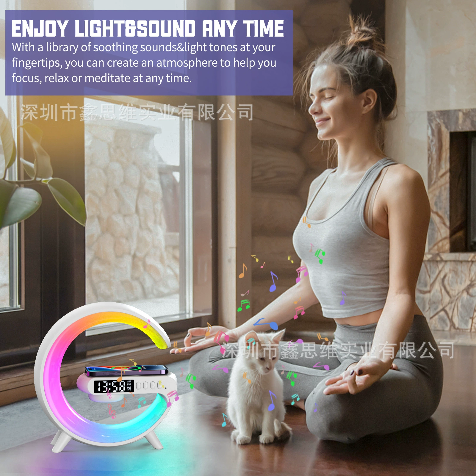 Ночник для кровати, с зарядным устройством, умные колонки, светильник, Bluetooth