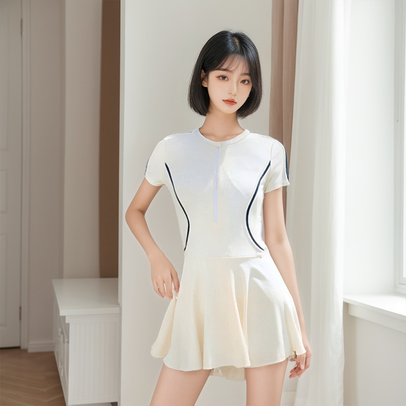 2025 nuevo traje de baño de falda de una pieza para mujer, conservador y delgado, deportes de ocio, natación, traje de baño de vacaciones de alta gama