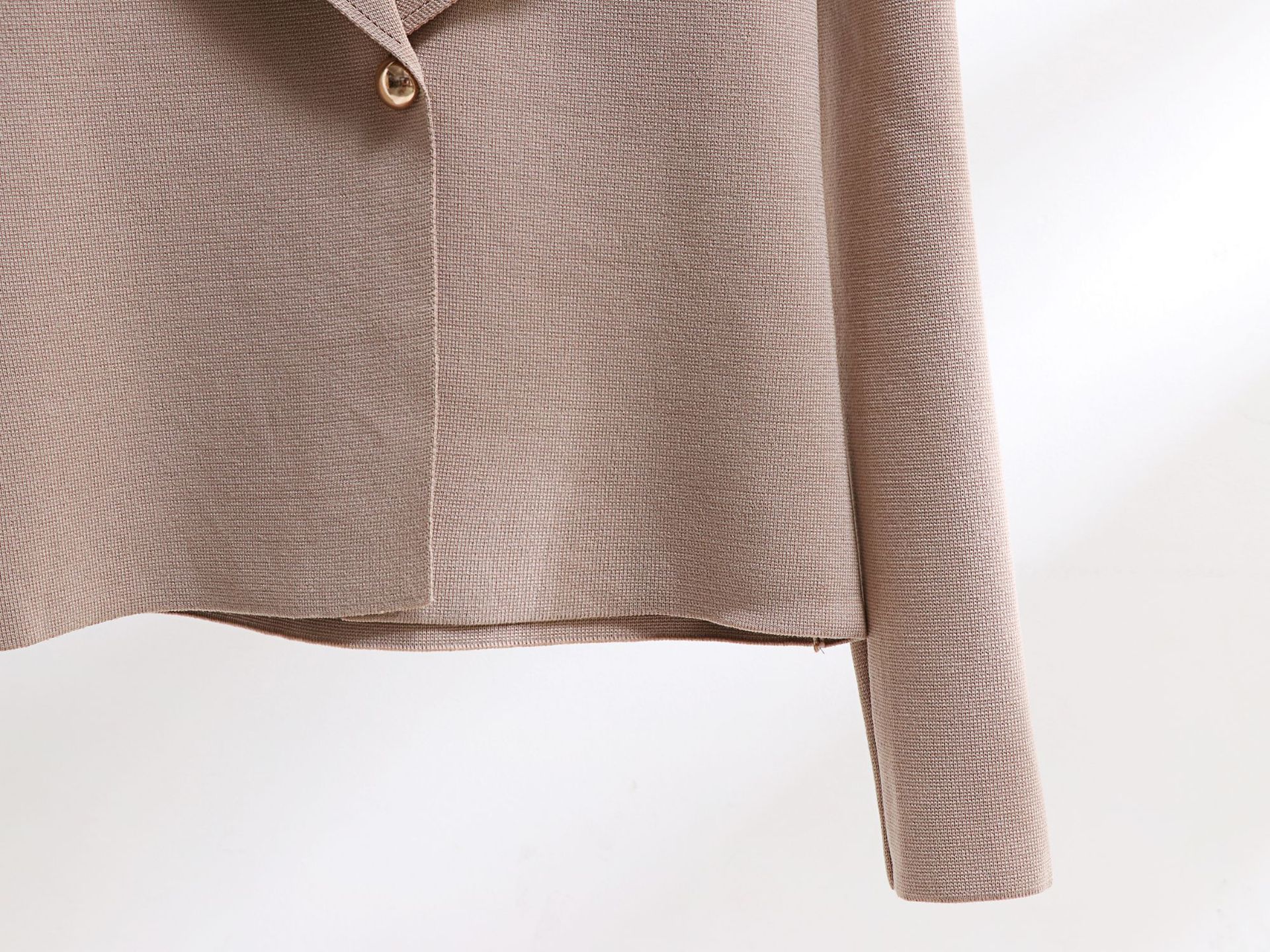 Vêtements pour femmes mode costume simple à manches longues haut de couleur unie taille haute jupe mi-longue petite jupe deux pièces_voghion.com
