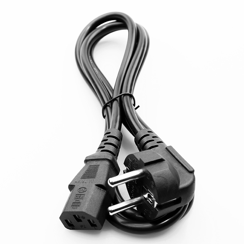 European standard power cord with letter tail 1.2/1.5/1.8 meters European standard two round two plug power cord 2-core plug line 