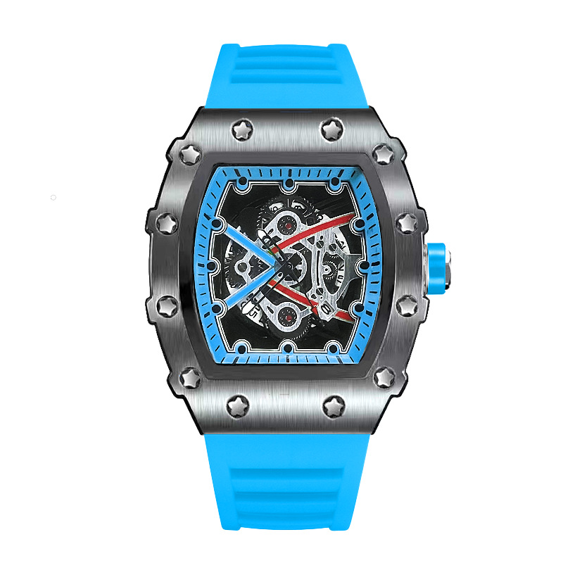 ZIDO Brand Casual Fashion Dominant Fully Automatic Quartz Hollow Luminous Waterproof Black Warrior 1707 Men's Watch_voghion.com