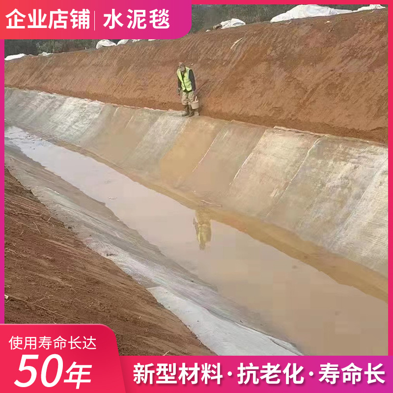 鱼塘护坡浇水固化水泥毯排水沟水泥复合毯混凝土水泥毯新型速干水