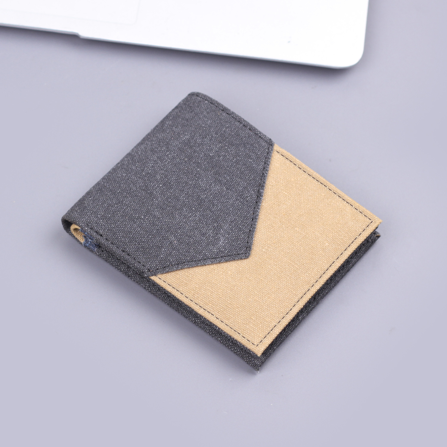 Cartera de lona corta para hombres cartera de hombres bolsos de dólares bolsos de denim bolsos de tarjetas de cuero para hombres bolsos transfronterizos