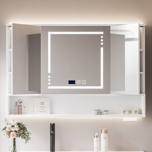 K9HX wholesale hidden mirror cabinet folding Feng Shui smart mirror bathroom mirror cabinet wall-mounted bathroom mirror cabinet with