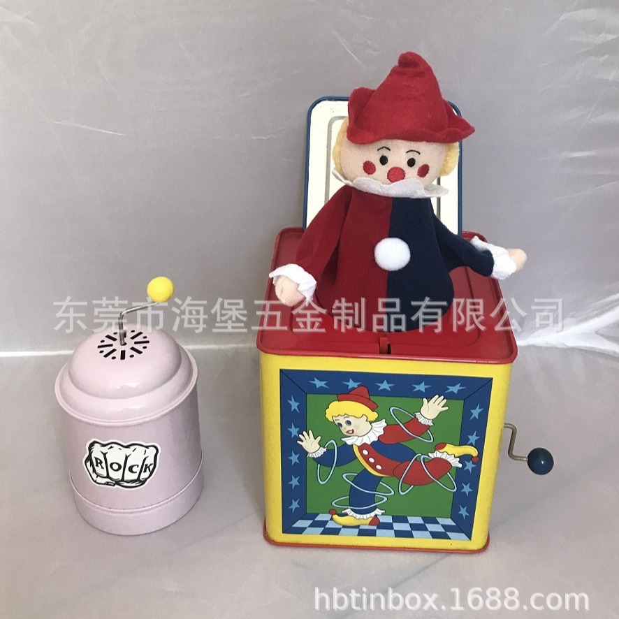 厂家直销Jack in the Box 手摇起跳音乐盒 , 毛公仔八音盒