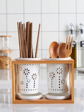 陶瓷筷子篓筷子筒桶笼家用置物架厨房用品创意沥水瓷竹收纳盒餐具