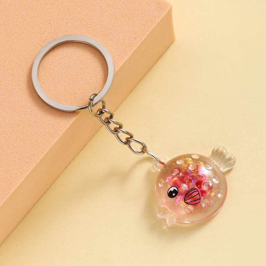 9g Weight Keychain Classification 1 Piece Quantity Daily Occasion Resin Material Fish Pattern Unisex Gender Cute Style 1 Piece Cute Fish Resin Unisex Keychain 12