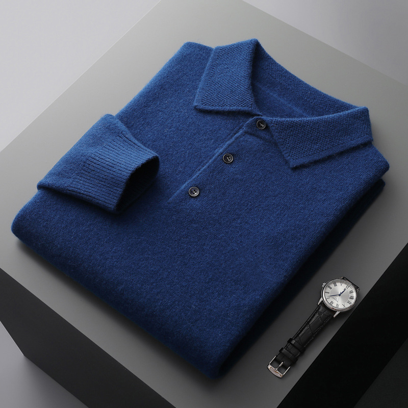 New Autumn and Winter 100% Pure Wool Knitwear Men's Shirt Polo Collar Business Casual Long-Sleeved Pullover Knitwear Knitwear New Autumn and Winter 100% Pure Wool Knitwear Men's Shirt Polo Collar Business Casual Long-Sleeved Pullover Knitwear Knitwear