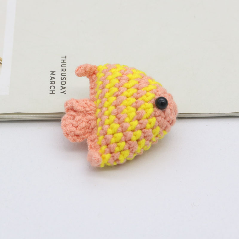 手作り毛糸鉤織かわいいアニメ魚動物ストラップアクセサリーdiyキーホルダーヘアピンアクセサリーアクセサリー|undefined