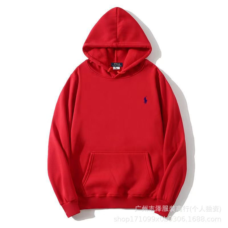 跨境拉夫劳伦LR刺绣小马男卫衣春秋款女连帽卫衣休闲宽松纯色运动|undefined