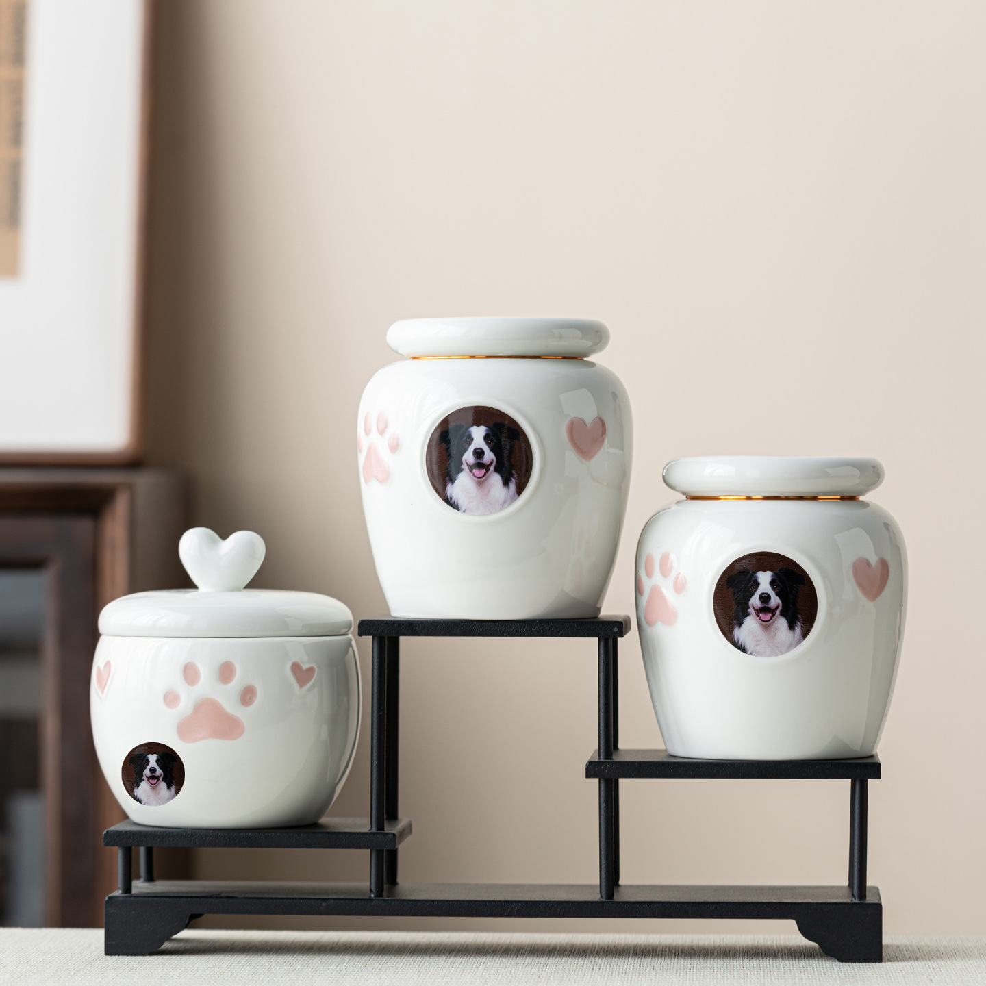 Cross-Border Ceramic Pet Urn Customized Cat and Dog Pet Coffin Box Creative Pet Funeral Supplies Moisture-Proof Seal