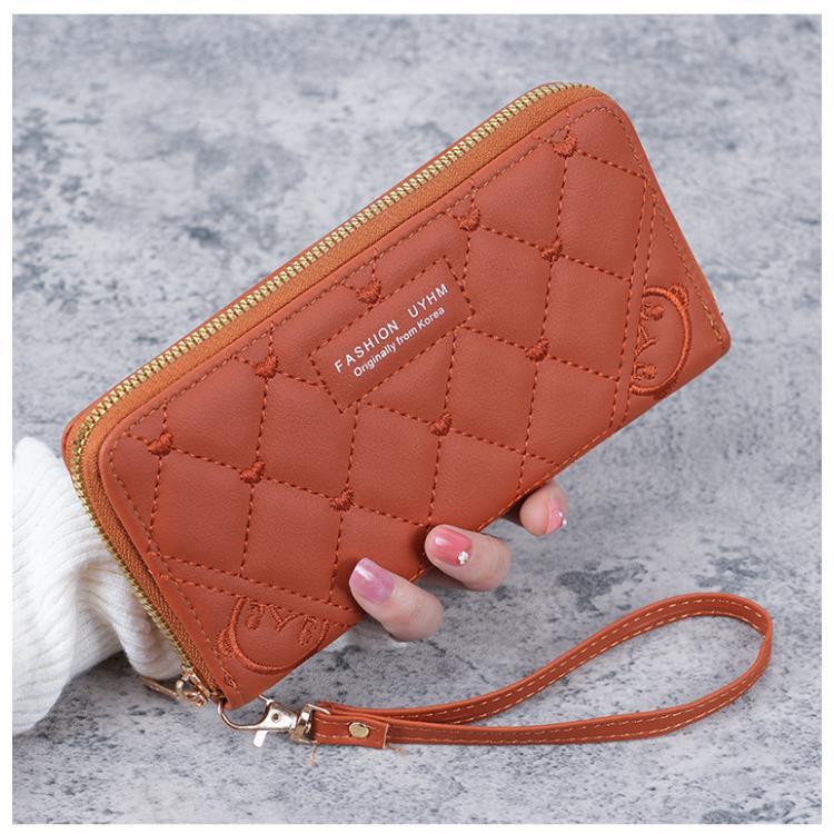 Billetera de mano de mujer estilo coreano nueva 2023, larga, con cremallera, multifunción, versátil, cartera de gran capacidad, cartera para teléfono móvil