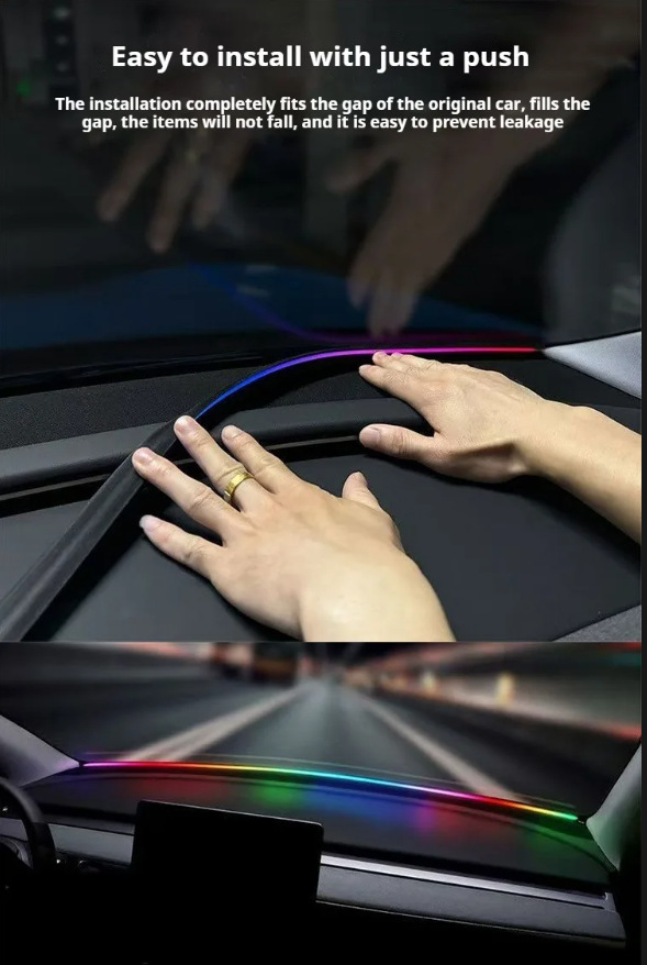 New Car Atmosphere Light USB Instrument Panel Wrap-Around through Led Windshield Silicone Light Streamer Atmosphere Light