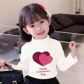 Y2549#儿童女童装儿童百搭衣服新款秋季上衣德绒长袖t恤打底衫T恤