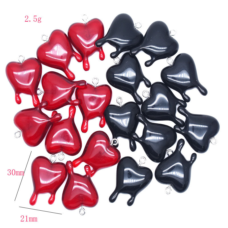 Resin 3D Teardrop Heart-Shaped Pendant Accessories DIY Gothic Romantic Earrings Necklace Keychain Decorations