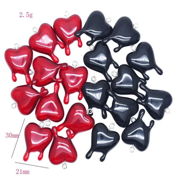Resin 3D Teardrop Heart-Shaped Pendant Accessories DIY Gothic Romantic Earrings Necklace Keychain Decorations