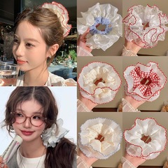 超仙フランスレース二重大腸シュシュ皮カバー女性髪紐高級感頭紐ゴム頭飾り