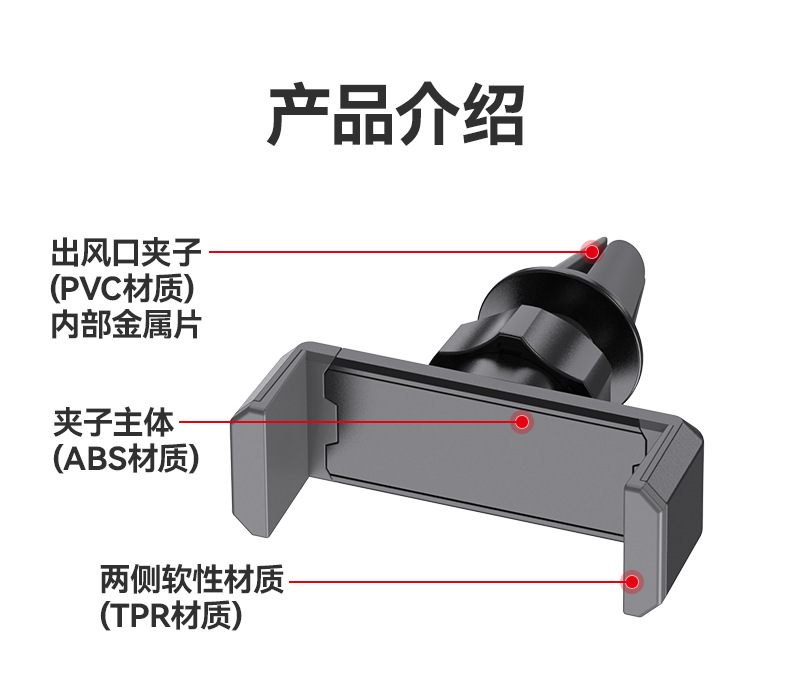 舜威车用手机架车载手机夹汽车导航支架手机支架360度支架详情2
