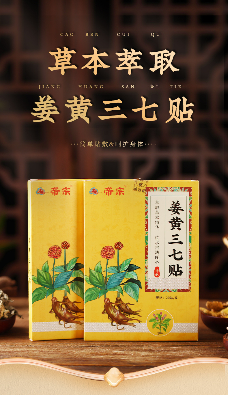Turmeric Notoginseng Herbal Patch Knee Neck Shoulder Lumbar Warm Compress 12 Patches key features