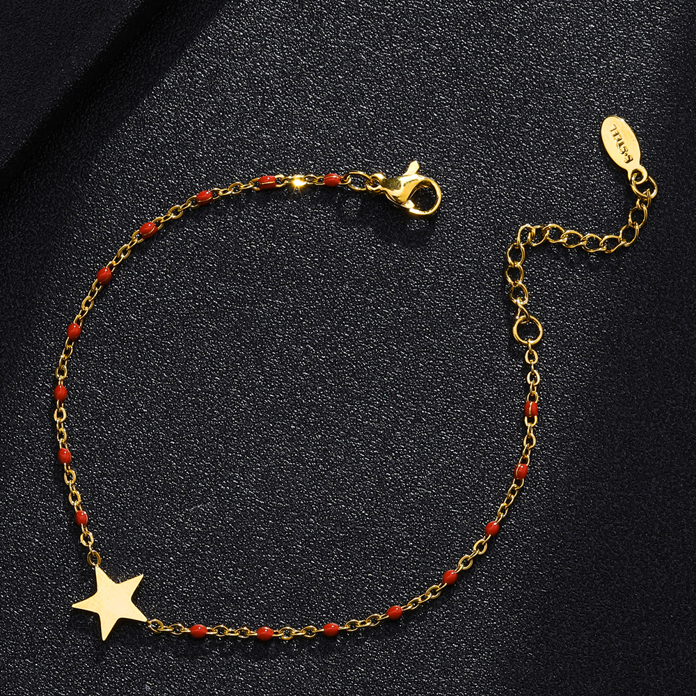 Star Pattern Women'S Gender Fashion Star Stainless Steel Plating Bracelets 1 Piece