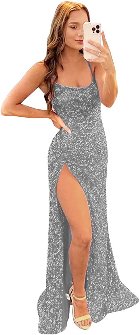 Europa y América del comercio exterior Amazon AliExpress deseo estación independiente nuevo rojo brillante lentejuelas elegante Delgado adelgazar vestido