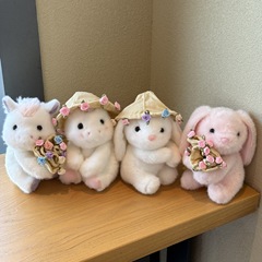 正版鼻涕熊玫瑰组合桌摆兔子毛绒玩具独角兽公仔送女生生日礼物