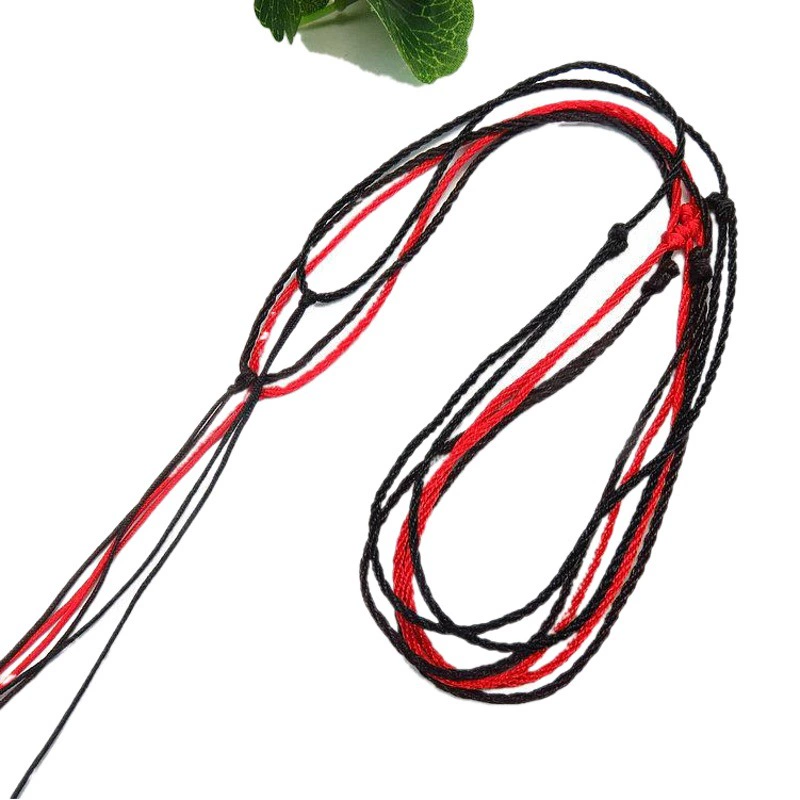 Простые регулируемые черные венки Тонкая Нефритовая леска Ожерелье Веревка Ручной работы Кулон Ремешок Ожерелье Аксессуары для веревки