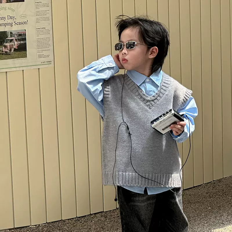 童装男童毛衣马甲2025秋季新款儿童韩版背心上衣大童春秋无袖衣服