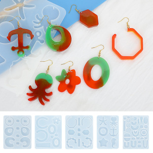 Fat Ya Ya Ya diy earrings pendant earrings ornaments drop glue mold earrings jewelry silicone mold cross-border Amazon