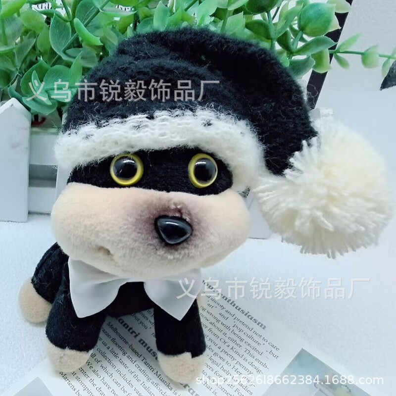 約15×8cm 人形帽子 ニット耳帽子 蜂犬人形 着せ替え服アクセサリー|undefined