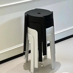 家用凳子加厚塑料可叠放摞叠餐桌板凳风车凳高圆凳胶凳子简约椅子