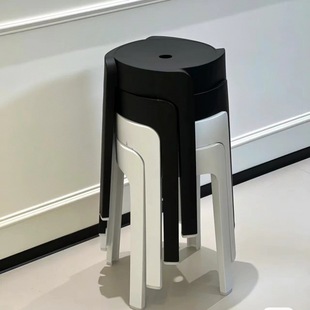 Household Stool Thickeneded Plastic Stackable Dining Table Bench Windmill Stool High Round Stool Rubber Stool Simple Chair
