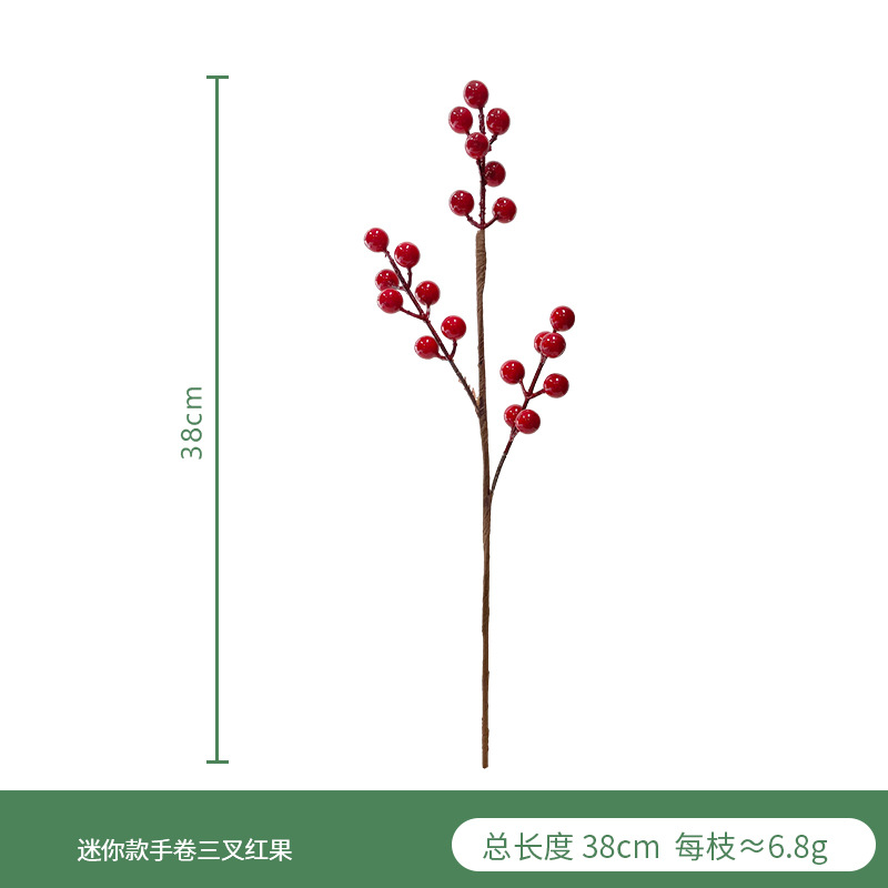 Aperitivo de Año Nuevo flor fortuna fruta artificial Holly arreglo floral de Navidad decoración mesa de comedor baya fruta roja Lovesick simulación de frijol Holly