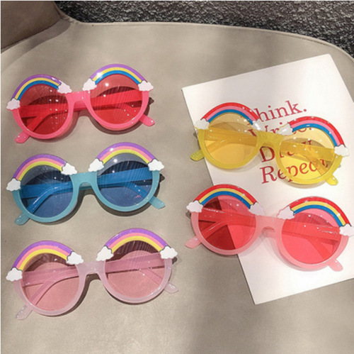 2024 New Children's Sunglasses Fashion Rainbow Style Glasses Trendy Cartoon Children's Sunglasses Bulk Wholesale