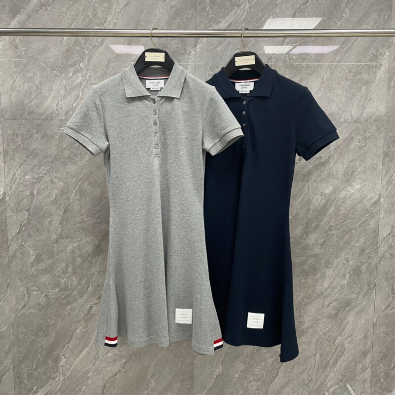 Factory Direct TB Spring and Summer New College Style Polo dress Flared Waist Slimming Mid-Length Dress