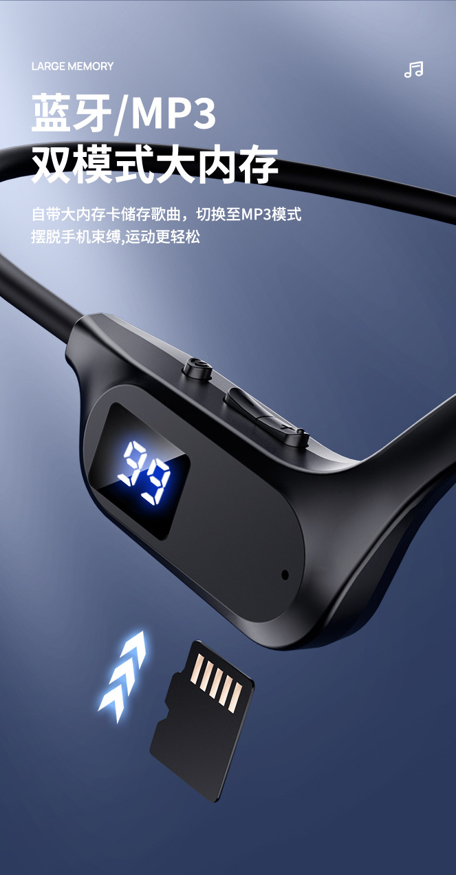 X7 Knochenleitungs-Bluetooth-Kopfhörer mit digitaler Anzeige, Over-Ear, In-Ear-frei, schmerzlos, Noise Cancellation, ultra lange Akkulaufzeit, ausländisches Hot-Produkt, Neuheit