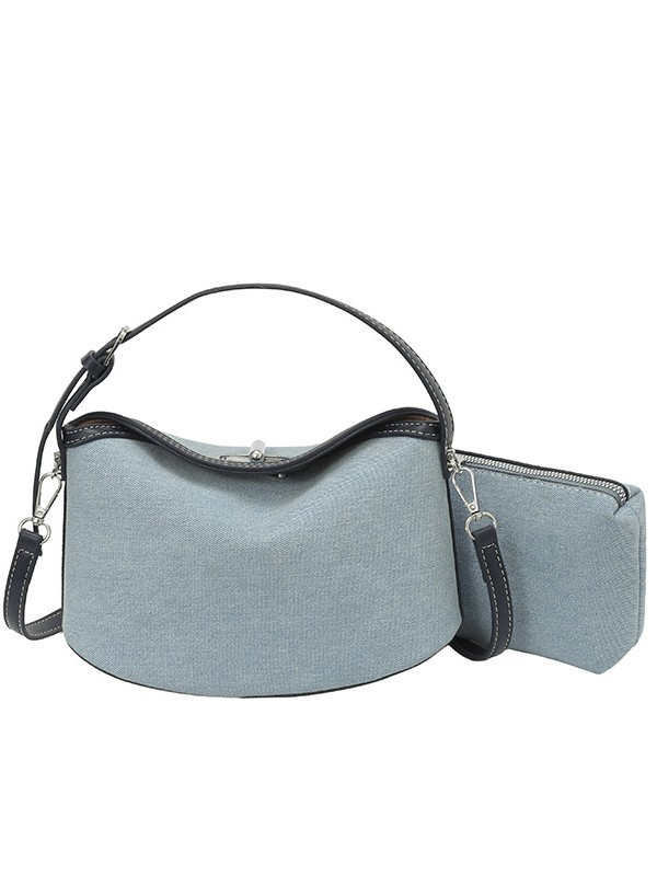 Bolsa de mano de denim coreana simple 2026 nueva moda alta textura extranjera versátil mochila de hombro
