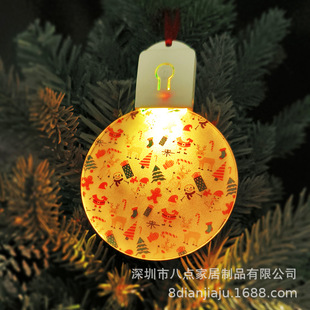Heat sublimation round acrylic light pendant heat transfer Christmas decoration new blank hanging lights