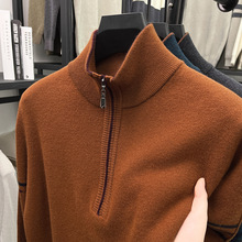 主推款品牌拉链开衫毛衣外贸中青年男加厚针织衫休闲时尚毛线外套