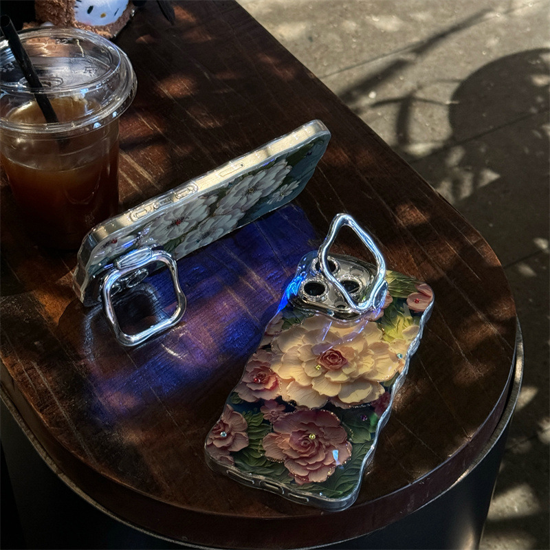 Blu-ray Point Diamond Flower 16ProMax Soporte de lente iphone15 para Apple 14 funda para teléfono móvil 13 hembra 15PM