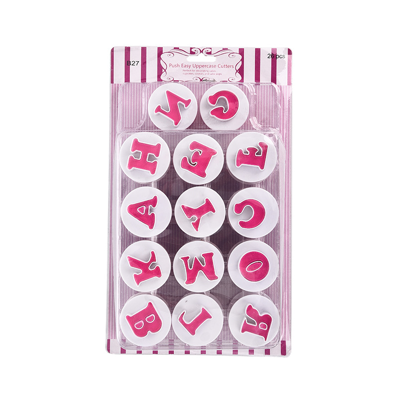 Inglés carta molde para hornear 3D tridimensional Galleta de plástico molde para hornear seguro inodoro al por mayor