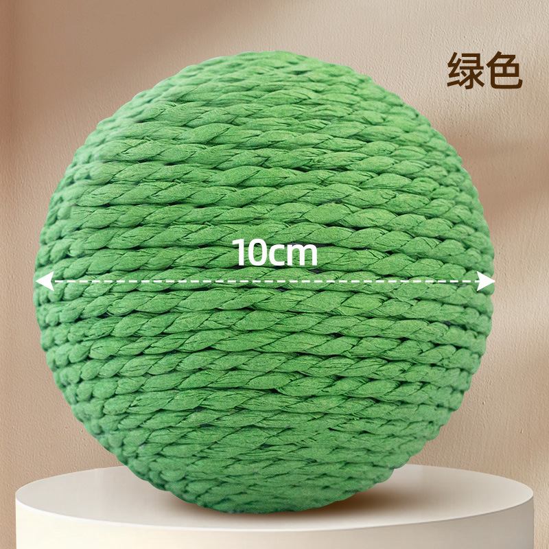 Juguete para gatos 10cm cuerda de papel de tamaño ampliado garra afilada bola de cáñamo gato auto-hola juguete interactivo para aliviar el aburrimiento suministros para mascotas