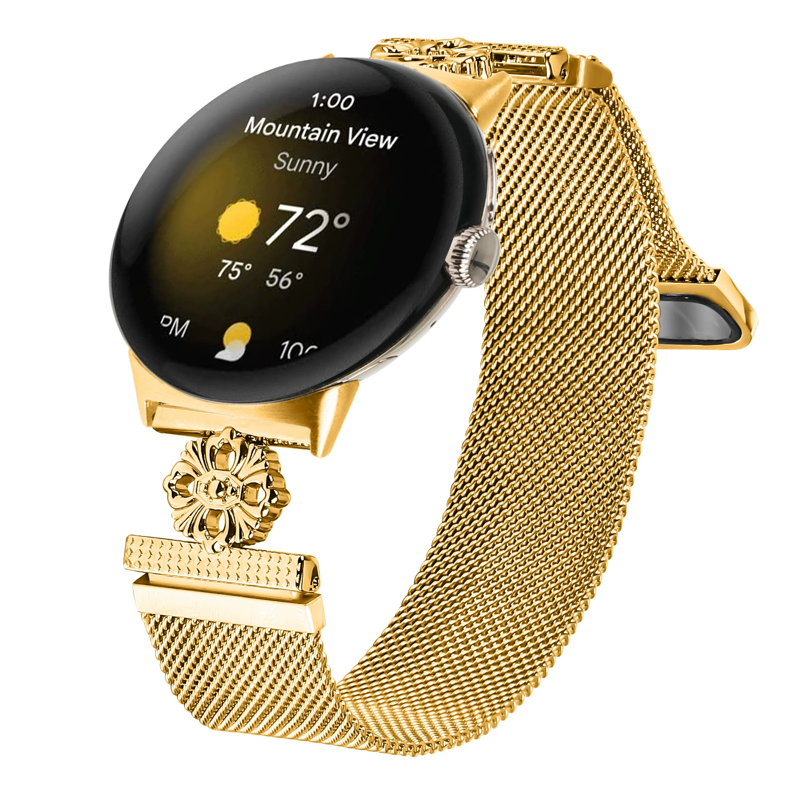 Подходит для часов Google Pixel Watch2 с корпусом из нержавеющей стали Milan и магнитным ремешком Milan.