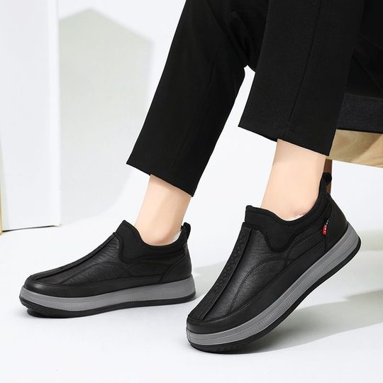 Cross-Border Winter Cotton Shoes for Men, New Style, Velvet, Thickened, Warm Sneakers, Dad Shoes, Versatile, Comfortable, Soft-Soled Snow Boots