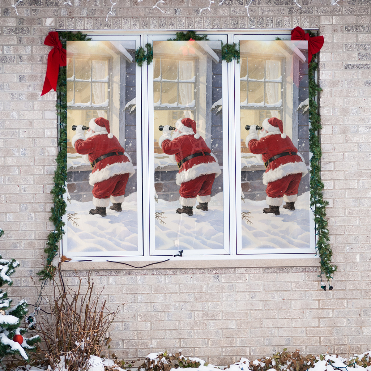 Santa Claus Window Wall Sticker For Home And Store Decoration_voghion.com