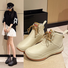 跨境时尚雨鞋女甜美系带软底户外百搭水鞋子舒适防滑厨房工作鞋女