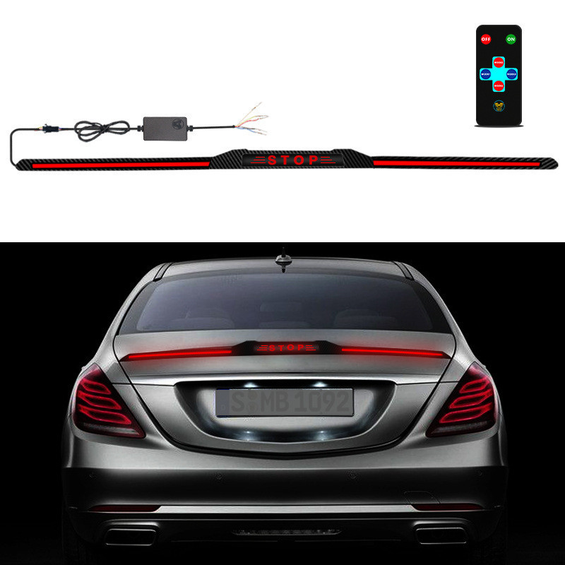 Lámpara de cola de fibra de carbono impermeable ajustable universal de diseño decorativo de tres secciones para automóviles image 7