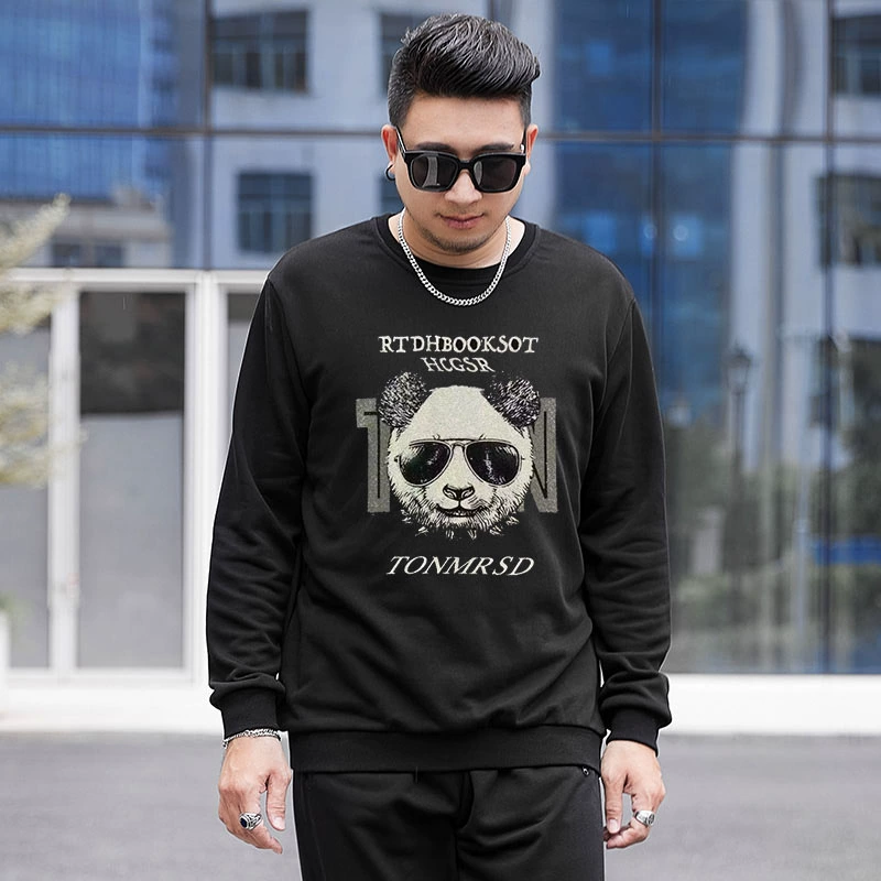 DW1155 Panda White Head английский свитшот, очень крупный размер, 400 цзинь, спортивный хлопок, удлинённая версия