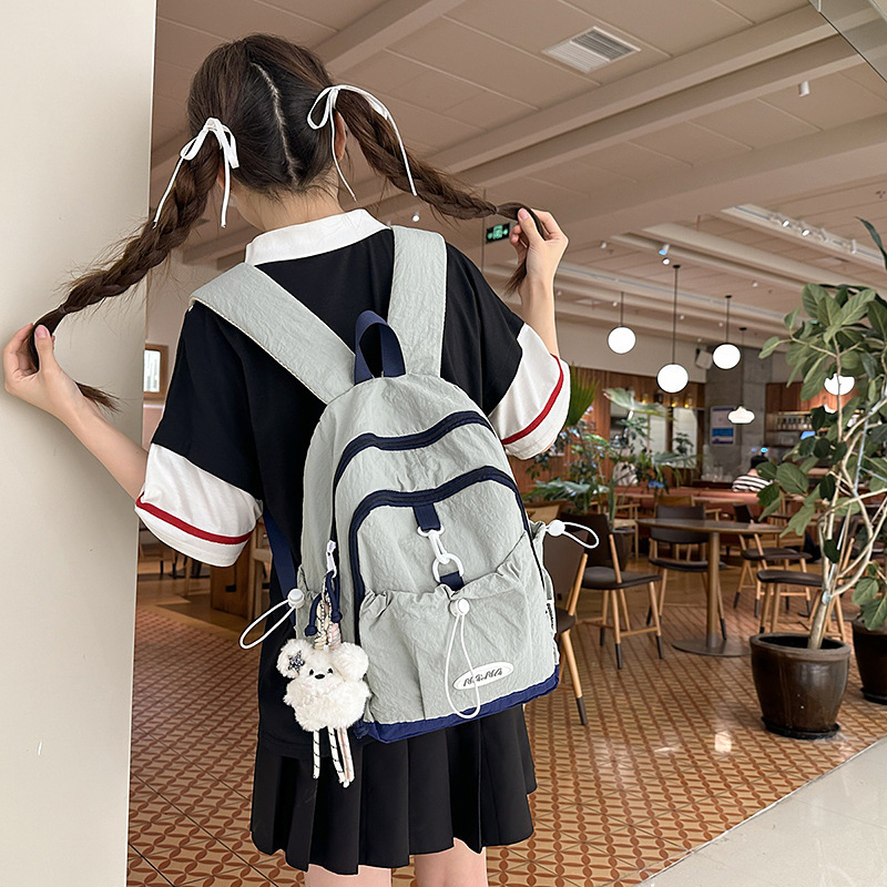 日本インズニッチデザインバックパック中学生と高校生のスクールバッグ男性と女性のシンプルな大容量旅行バックパック|undefined